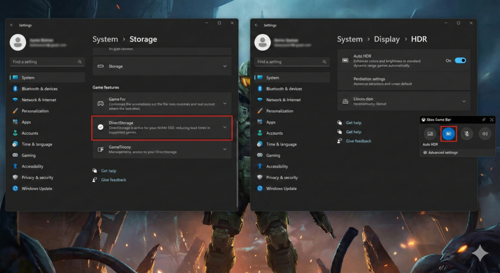 DirectStorage et Auto HDR