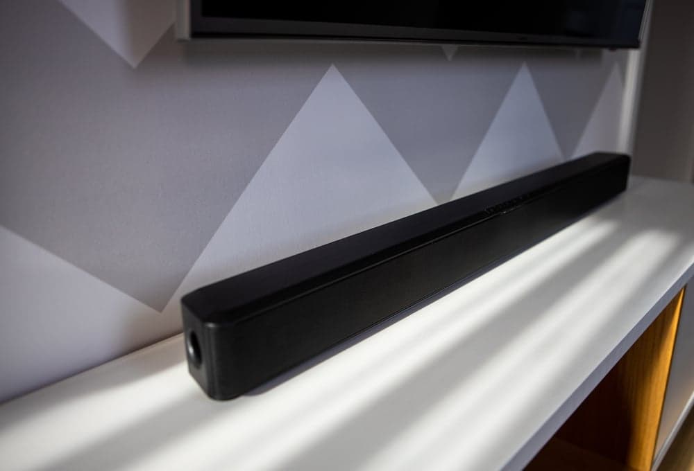 Soundbar,In,A,Modern,Home.,Listening,To,Music,Watching,Movies
