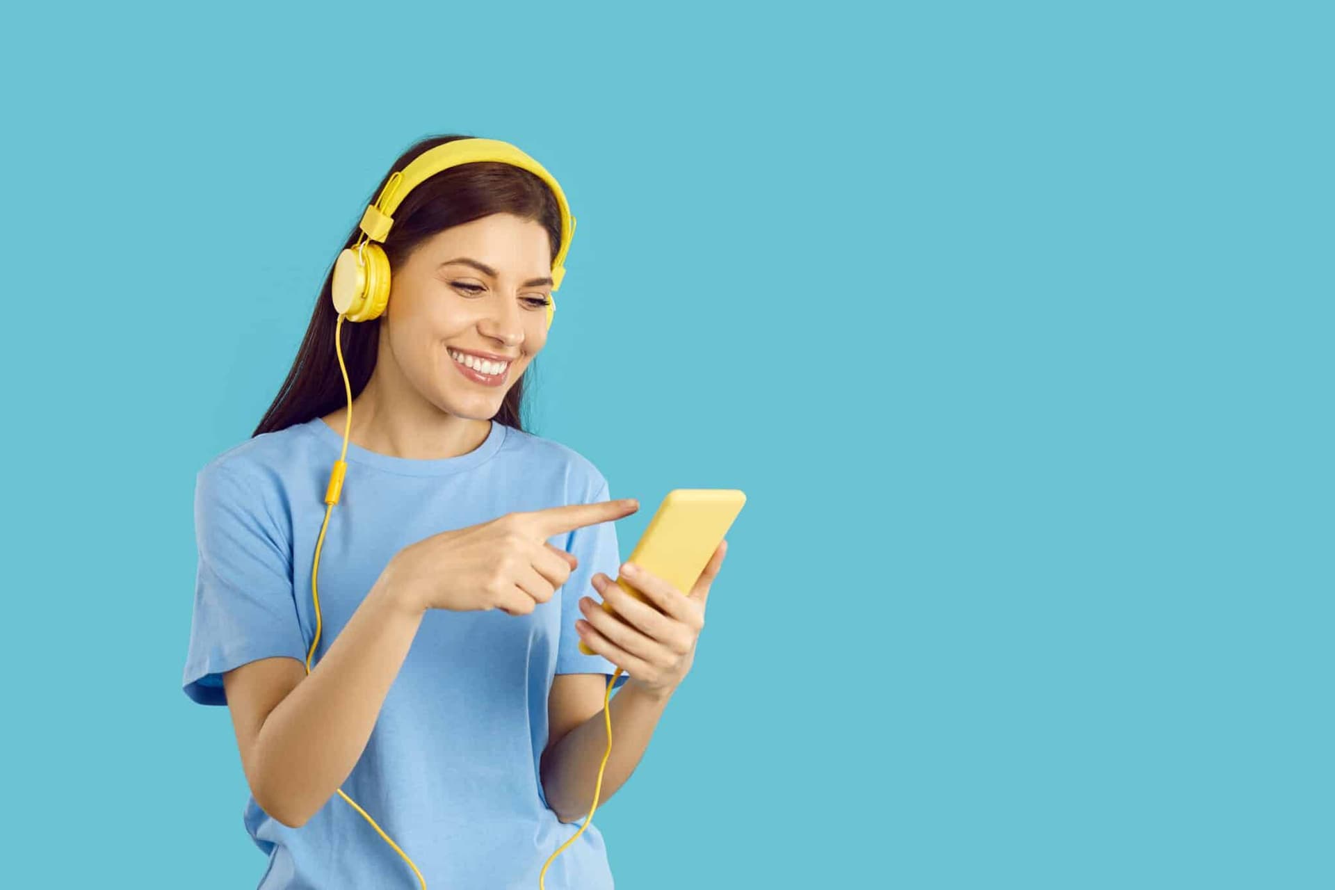 Happy,Woman,Listening,To,Music,On,Her,Mobile,Phone.,Cheerful